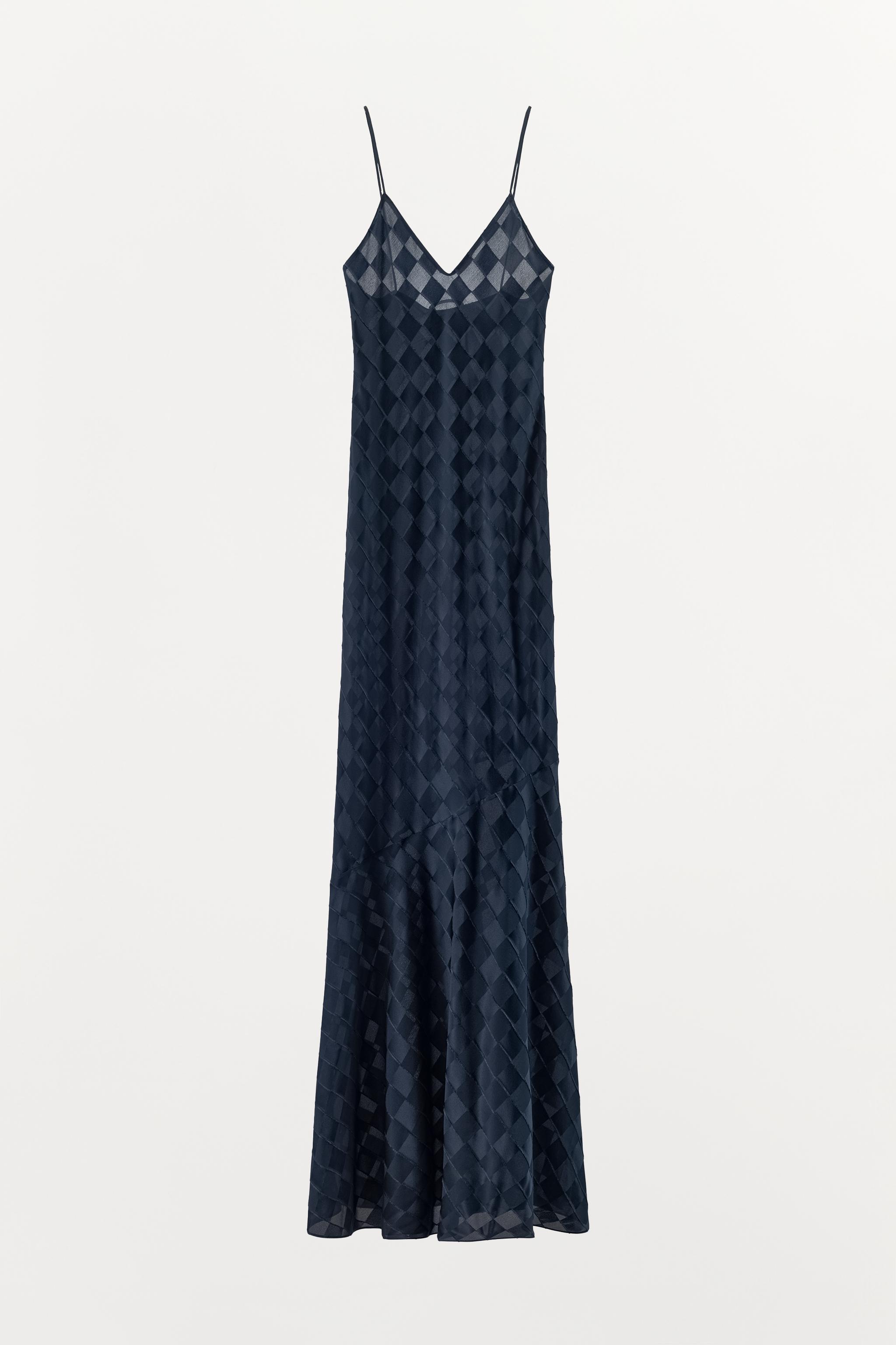 100% SILK DIAMOND JACQUARD DRESS
